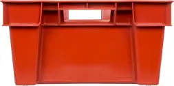 Ящик пластиковый сплошной, 600x400x200 мм, 35 л, красный [206]